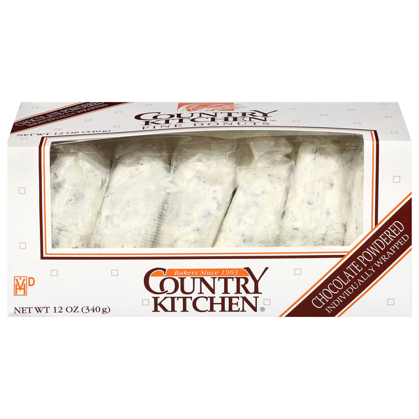 Country Kitchen Chocolate Powdered Donuts - 6 ct