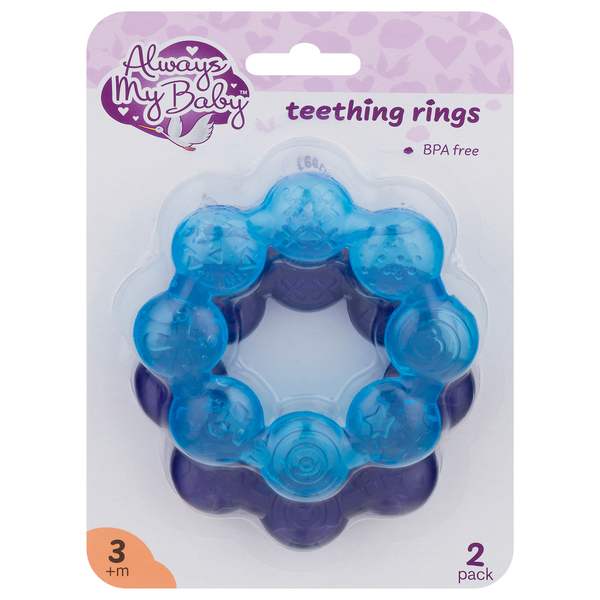 Always My Baby Blue Teething Rings 3m+