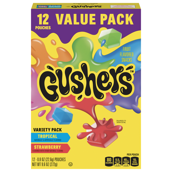 Gushers Tropical & Strawberry Fruit Flavored Snacks - 12 ct