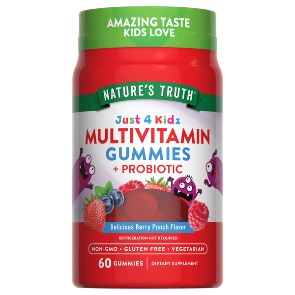 Nature's Truth Just 4 Kidz Multivitamin + Probiotic Berry Punch Gummies