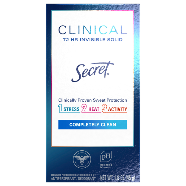 Secret Clinical Completely Clean Antiperspirant Deodorant Invisible Solid