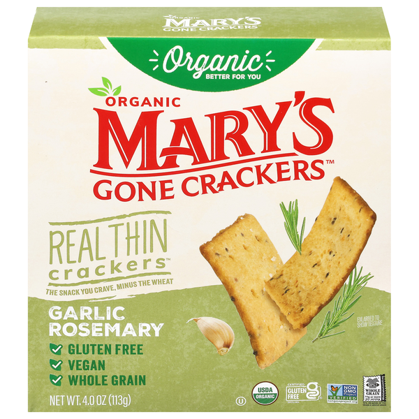 Mary's Gone Crackers Organic Gluten Free Garlic Rosemary Crackers