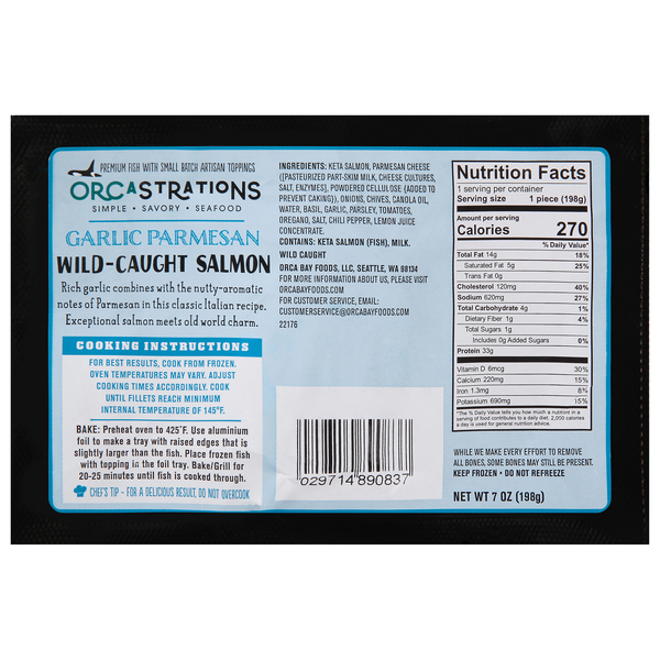 Orcastrations Garlic Parmesan Wild Caught Salmon