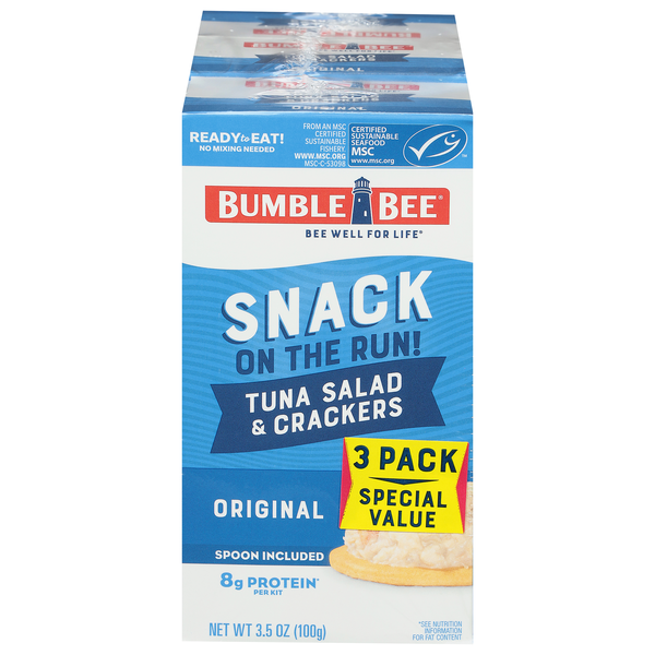 Bumble Bee Snack On The Run Original Tuna Salad Kit with Crackers - 3 ct