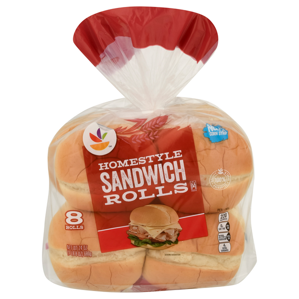 Stop & Shop Homestyle White Sandwich Rolls - 8 ct