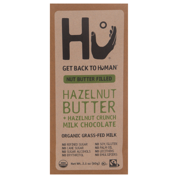 Hu Organic Hazelnut Butter + Hazelnut Crunch Milk Chocolate Candy Bar