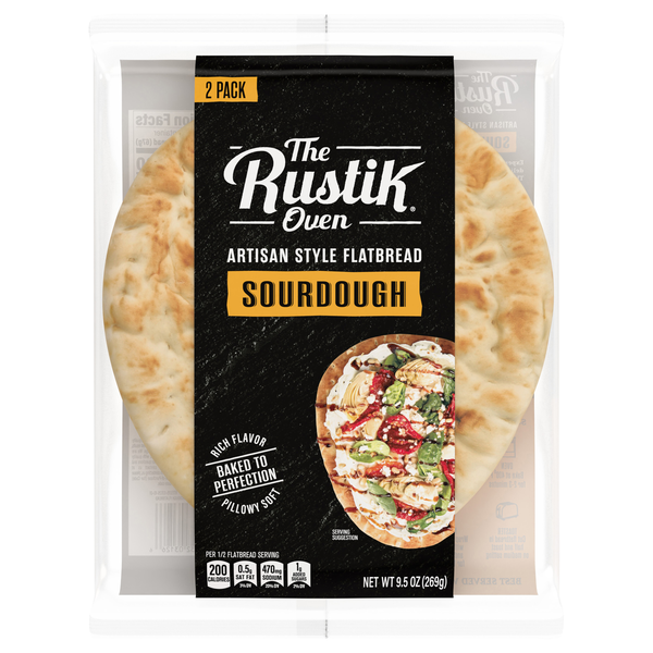 The Rustik Oven Artisan Style Sourdough Flat Bread Unsliced - 2 ct