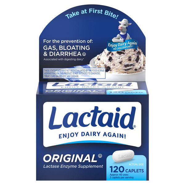 Lactaid Original Lactase Enzyme Supplement Caplets