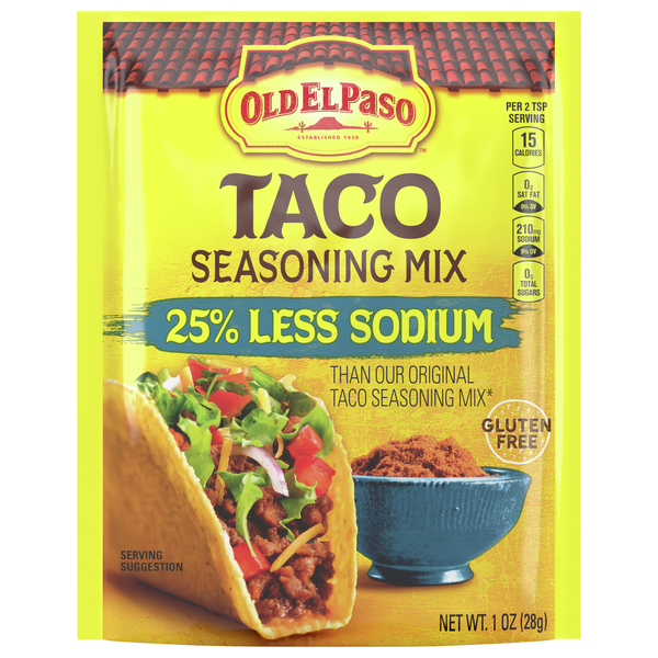 Old El Paso 25% Less Sodium Taco Seasoning Mix Packet