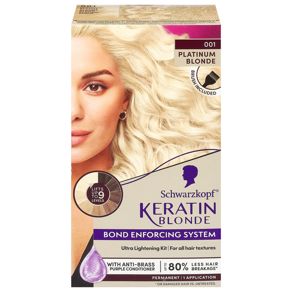 Schwarzkopf Keratin Color Permanent Hair Color Platinum Blonde 001