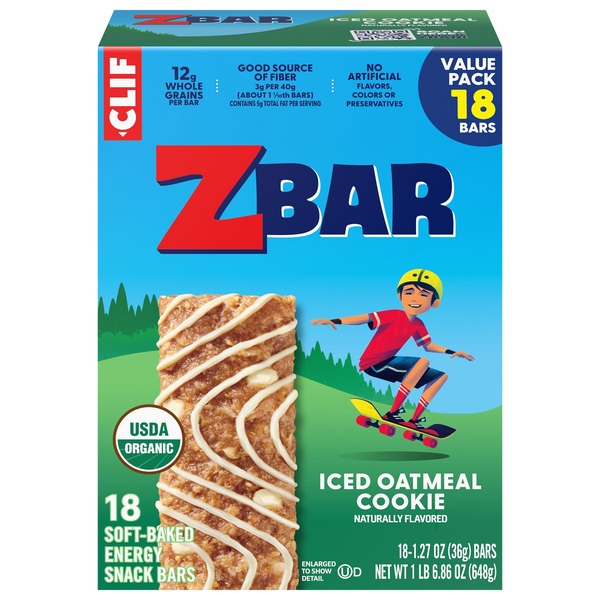 CLIF KID Zbar Organic Iced Oatmeal Cookie Snack Bars - 18 ct
