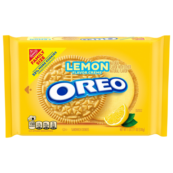 OREO Lemon Creme Golden Sandwich Cookies Family Size