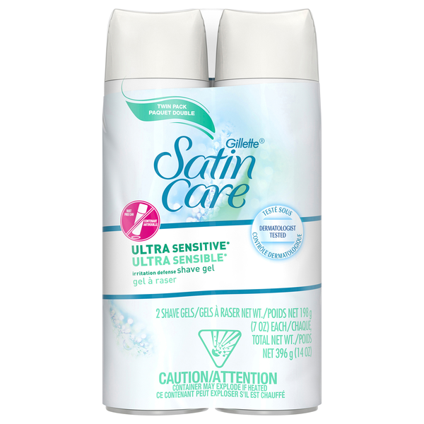 Gillette Satin Care Ultra Sensitive Shave Gel - 2 ct
