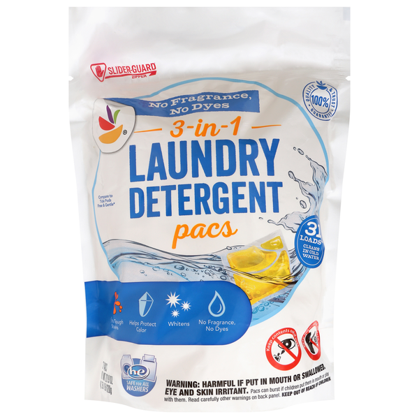 Our Brand 3-in-1 Free & Clean Laundry Detergent Single Dose Pacs - 31 ct