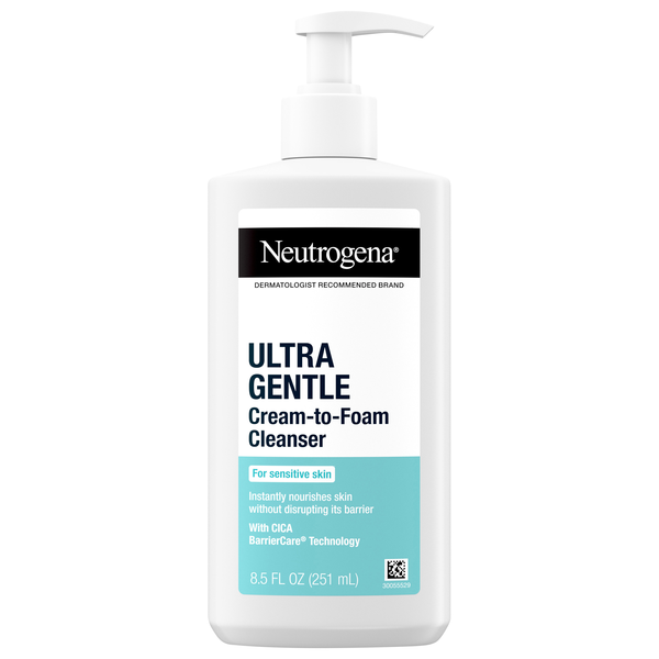 Neutrogena Ultra Gentle Cream to Foam Cleanser for Sensitive Skin