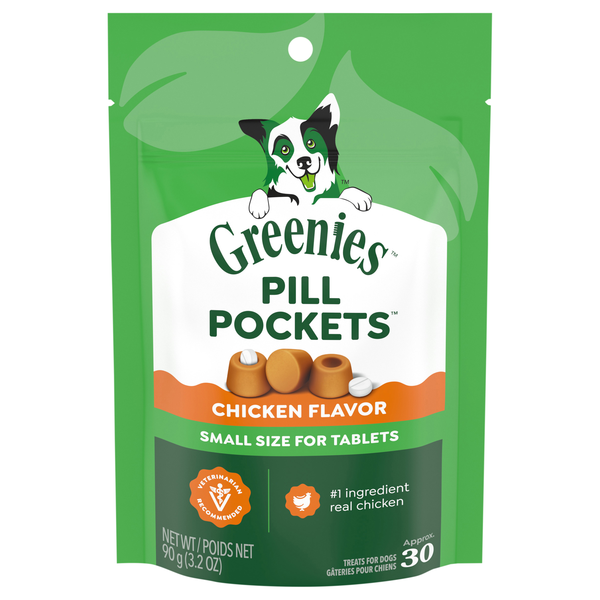 GREENIES Pill Pockets Chicken Flavor Tablet Size Dog Treats - apx 30 ct