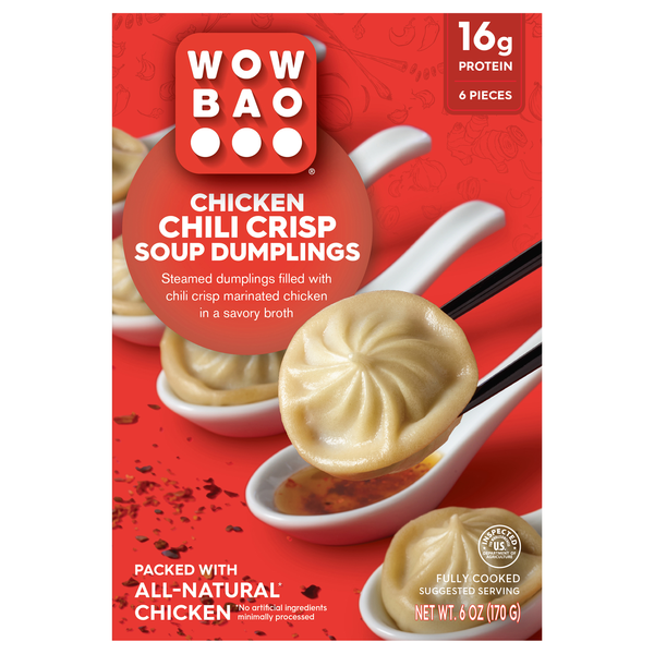 Wow Bao Chili Crisp Chicken Soup Dumplings - 6 ct Frozen