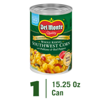 Del Monte Whole Kernel Southwest Style Corn with Poblano & Red Peppers