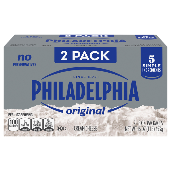 Philadelphia Original Cream Cheese Brick 8 oz/2 ct