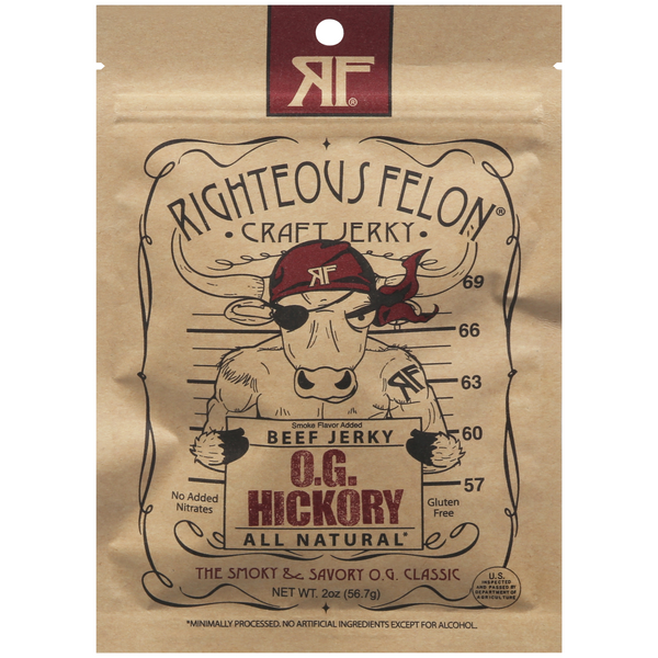 Righteous Felon All Natural O.G Hickory Beef Jerky