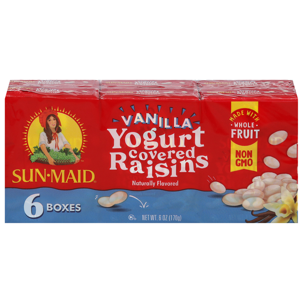 Save on SunMaid Raisins Vanilla Yogurt Covered 6 ct Order Online