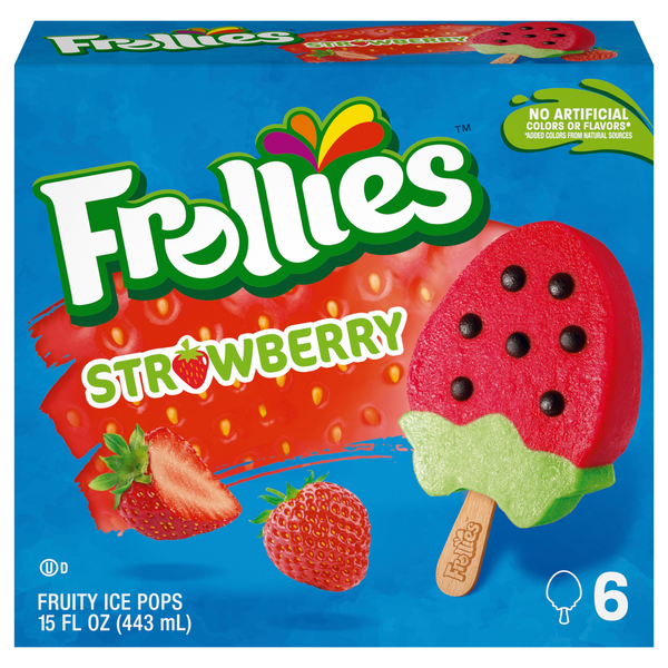 Frollies Gluten Free Strawberry Fruity Ice Pops - 6 ct Frozen