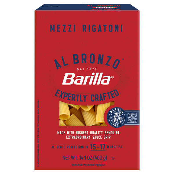 Save on Barilla Al Bronzo Mezzi Rigatoni Pasta Order Online Delivery