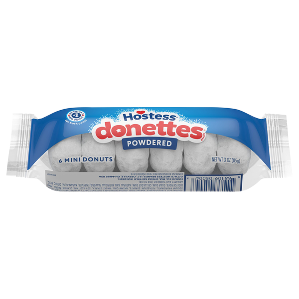 Hostess Donettes Mini Powdered Donuts - 6 ct