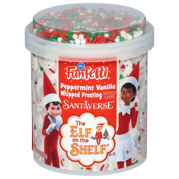 Pillsbury Funfetti Santaverse Peppermint Vanilla Whipped Frosting