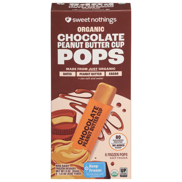 Sweet Nothings Organic Chocolate Peanut Butter Cup Pops - 6 ct Frozen