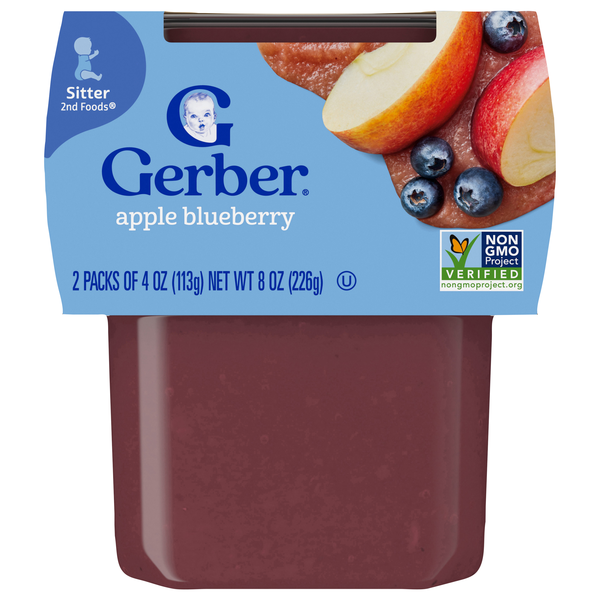 Gerber Natural 2nd Baby Food Apple Blueberry - 2 ct