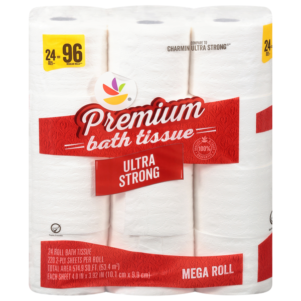 Stop & Shop Premium Ultra Strong Mega Roll 2-Ply Toilet Paper - 24 ct