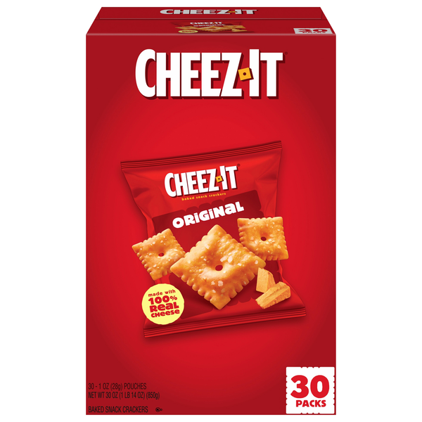 Cheez-It Original Baked Cheese Crackers Packs - 30 ct