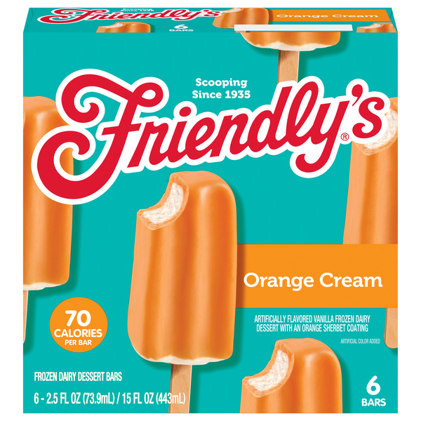 Friendly's Orange Cream Ice Cream Bars - 6 ct