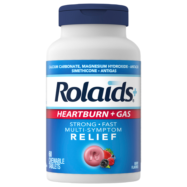 Rolaids Advanced Antacid + Anti-Gas Wild Berry Tablets