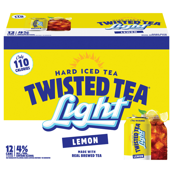 Twisted Tea Light Lemon Hard Ice Tea - 12 pk