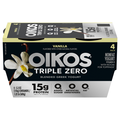 Oikos Triple Zero Non Fat Vanilla 15g Protein Blended Greek Yogurt Cup 4ct
