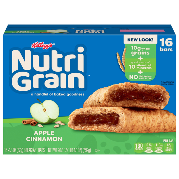 Nutri-Grain Apple Cinnamon Soft Baked Breakfast Bars Value Pack - 16 ct