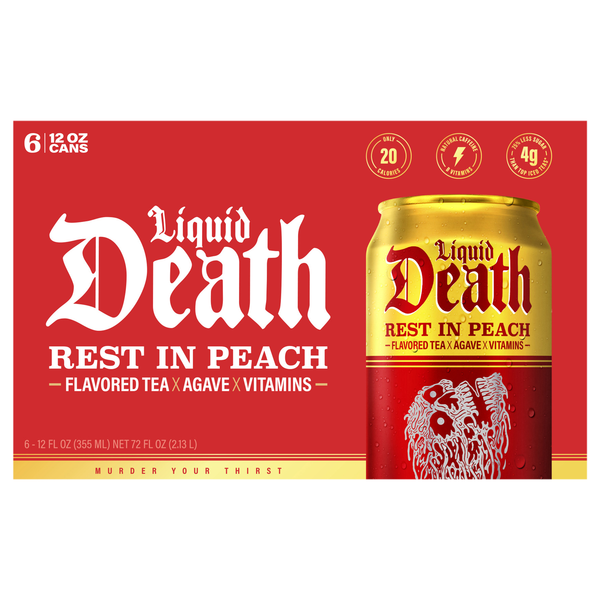 Liquid Death Rest in Peach Flavored Tea - 6 pk