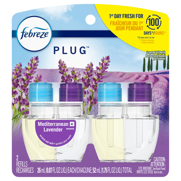 Febreze PLUG Mediterranean Lavender Scented Oil Refills - 2 ct