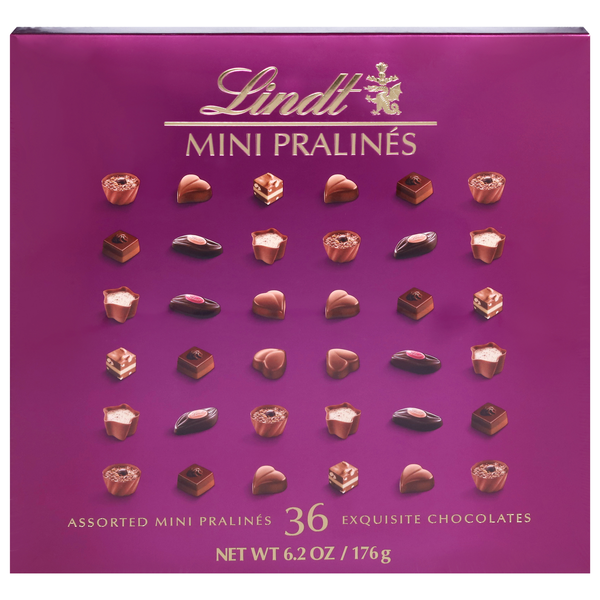 Lindt Assorted Mini Pralines Chocolate Candy Gift Box - 36 ct