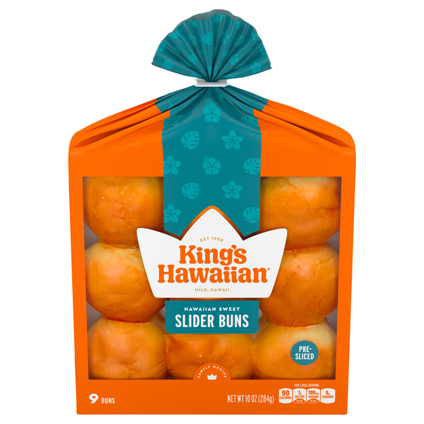 King's Hawaiian Sweet Mini Slider Buns Pre-Sliced - 9 ct