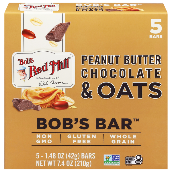 Bob's Red Mill Peanut Butter Chocolate & Oats Bob's Bars - 5 ct