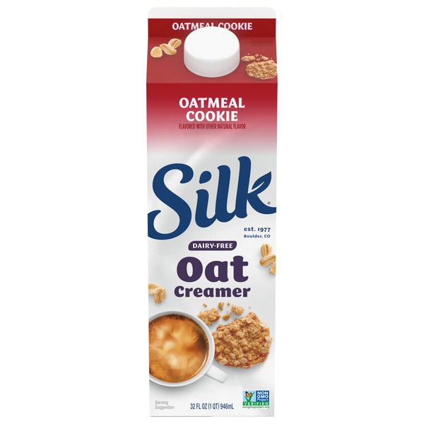 Save on Silk Dairy Free Oatmeal Cookie Flavored Oatmilk Coffee Creamer