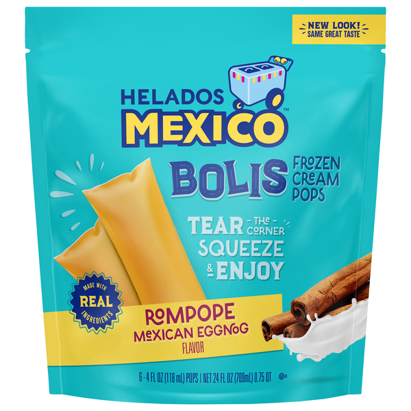 Helados Mexico Bolis Rompope Eggnog Flavor Cream Pops - 6 ct