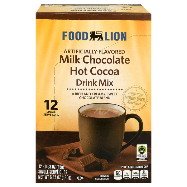 Food Lion Milk Chocolate Hot Cocoa Drink Mix Single Serve Cups