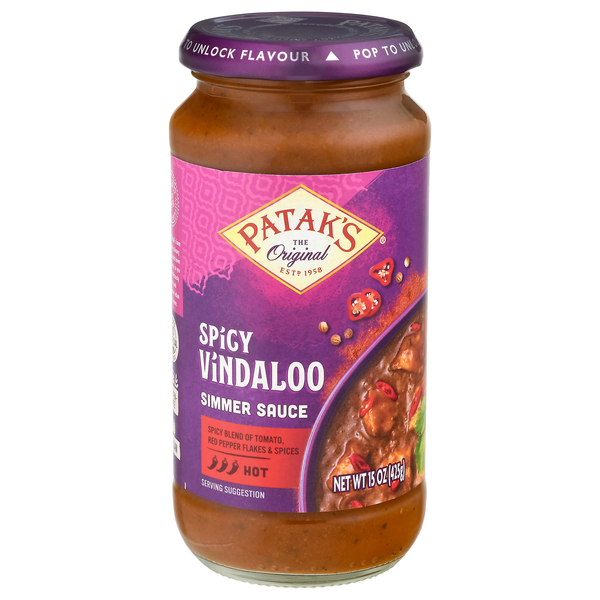 Patak's Hot Spicy Curry Vindaloo Simmer Sauce