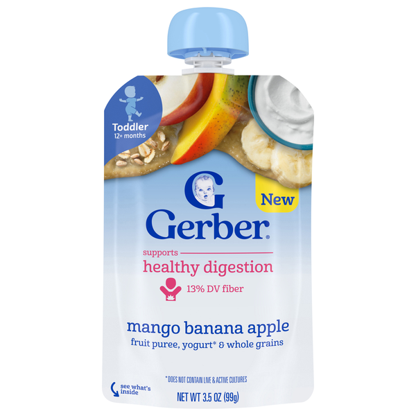 Gerber Toddler Mango Banana Apple Fruit Puree Yogurt