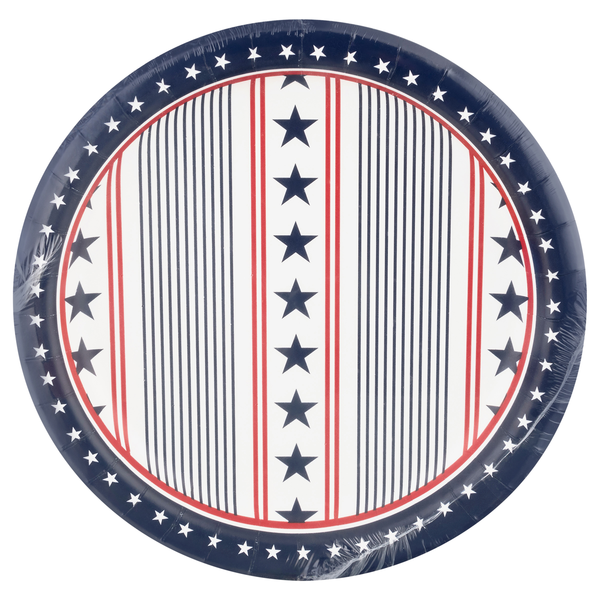 Smart Living Patriotic Dinner Plates Stars & Stripes 8.75 Inch