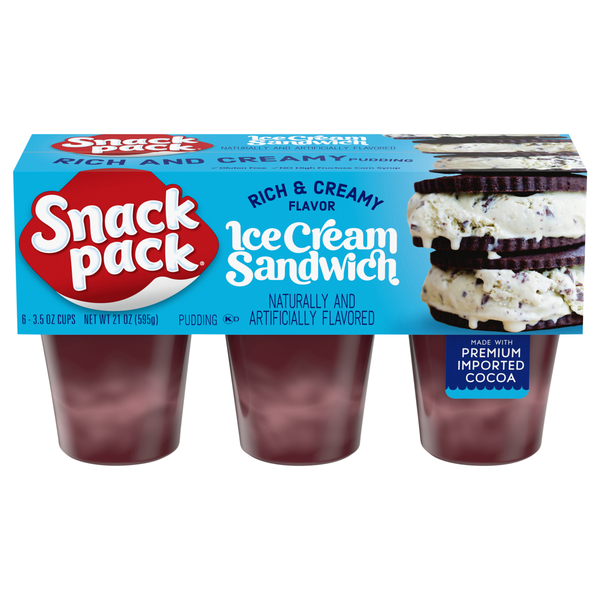 Snack Pack Ice Cream Sandwich Pudding Cups - 6 ct